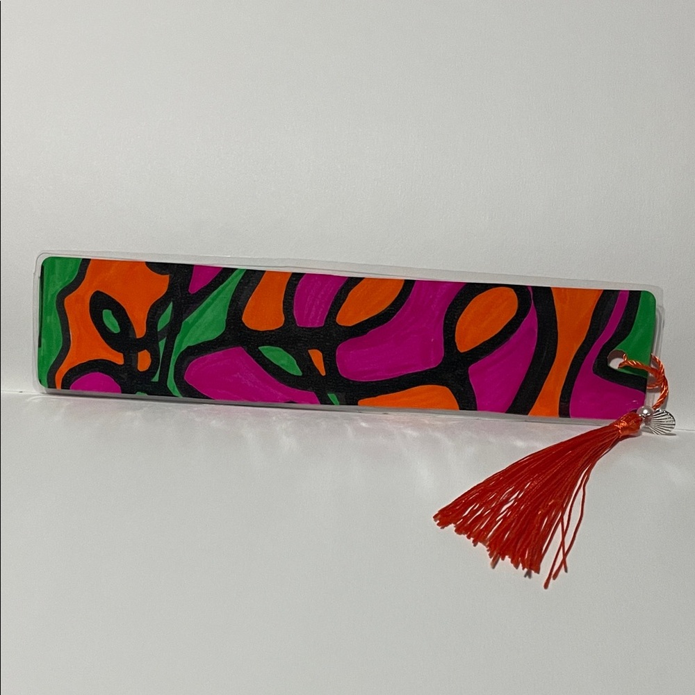 Colorful Abstract Pattern Tassel Bookmark